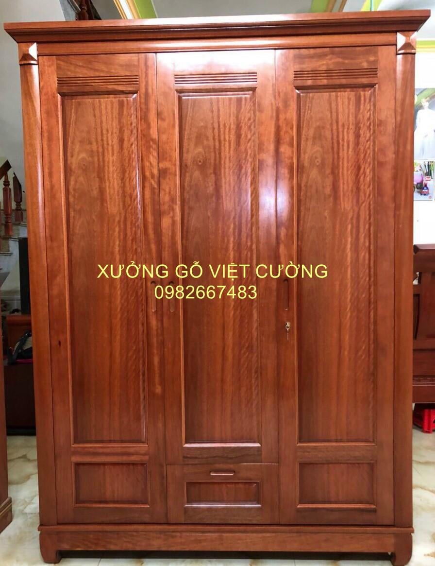 TỦ  3 CÁNH GỖ LÁT TG306