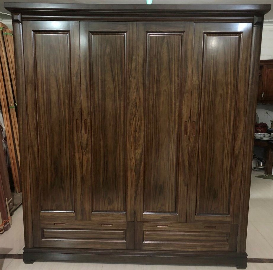 TỦ GỖ ÓC CHÓ 4 CÁNH TG414