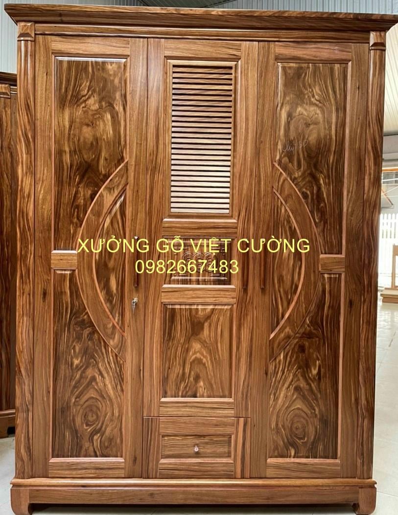 TỦ GỖ 3 CÁNH HƯƠNG XÁM TG302