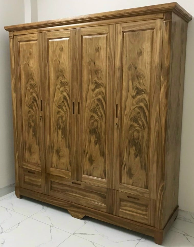 TỦ GỖ HƯƠNG XÁM 4 CÁNH TG408