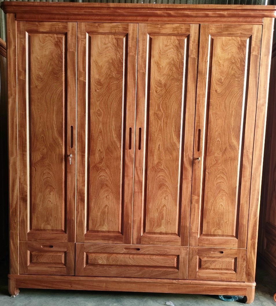 TỦ  GỖ HƯƠNG ĐÁ 4 CÁNH TG405