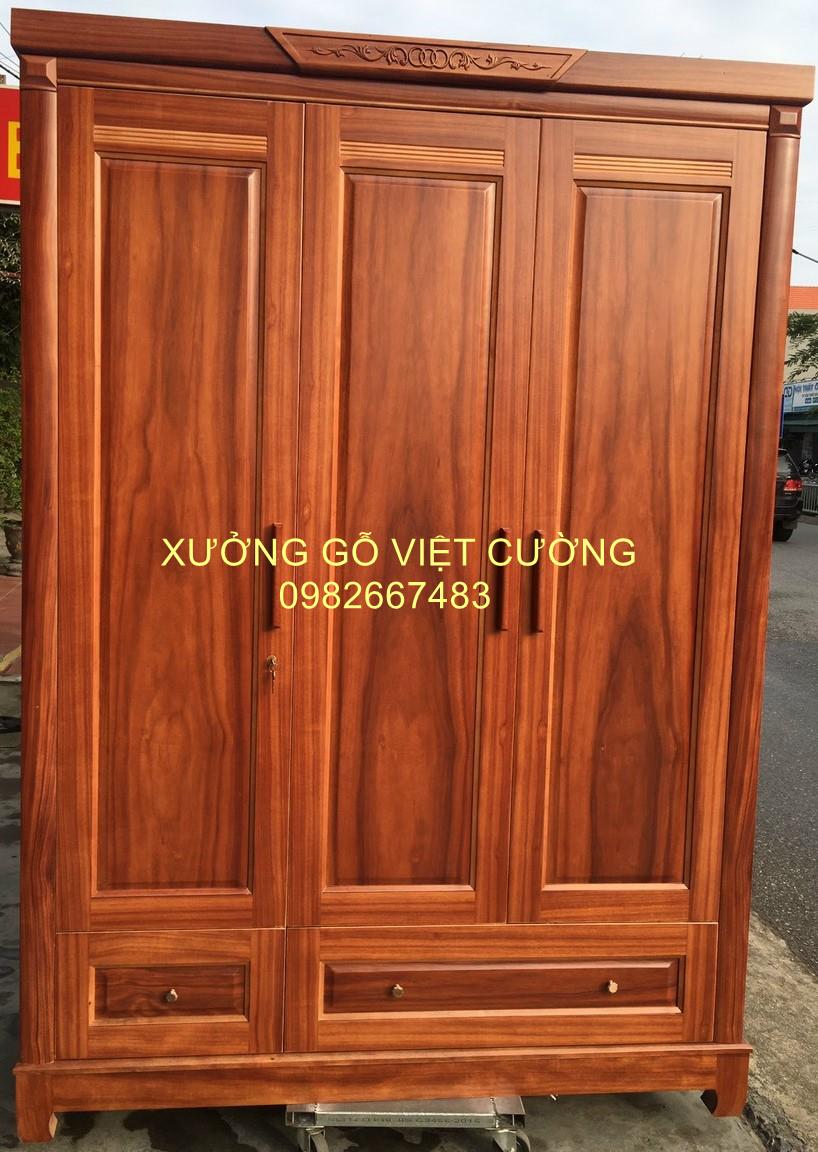 TỦ GỖ 3 CÁNH CẨM HƯƠNG TG301