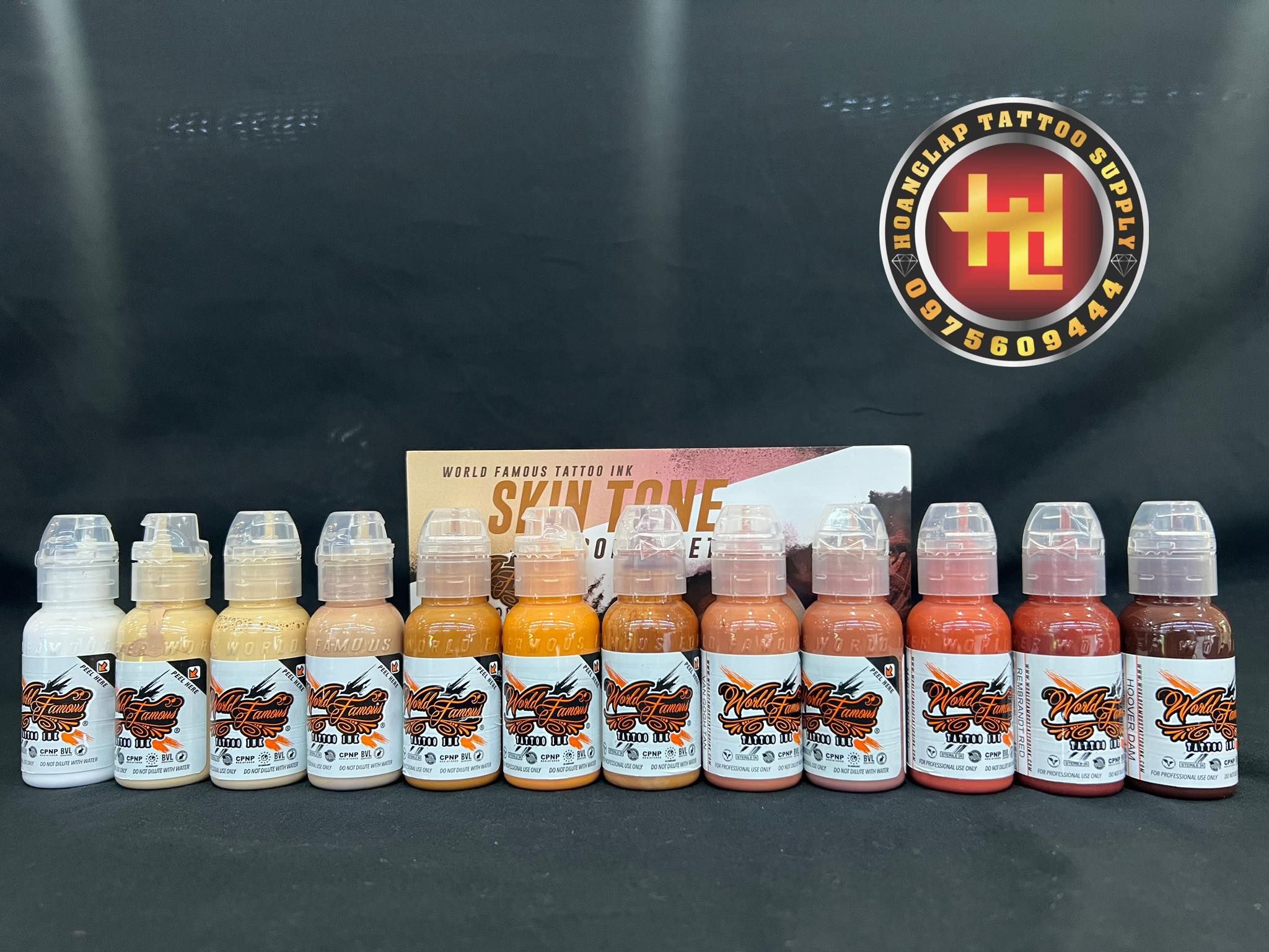 sét mực WORLD FAMOUS INK - 12 COLOR SKINTONE INK SET