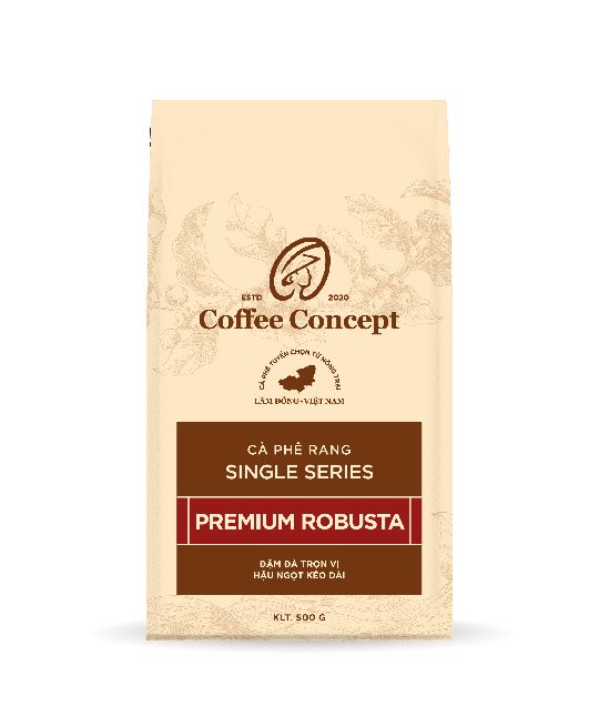  Cà phê rang Premium Robusta, Gói 250G/500G 