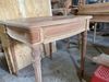 MAHOGANY AND BRASS ACCENT SIDE TABLE