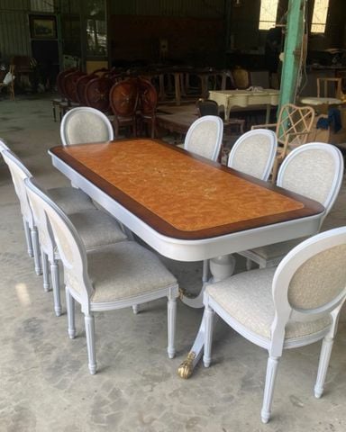 BỘ BÀN ĂN CỔ ĐIỂN 8 GHẾ LOUIS XVI