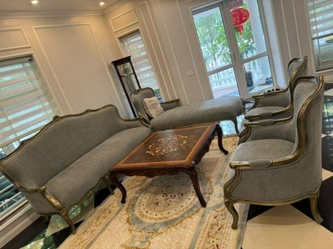 BỘ SOFA CHẠM BÔNG HỒNG LOUIS XV