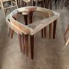 GHẾ ĂN TỰA TRÒN GỖ ÓC CHÓ