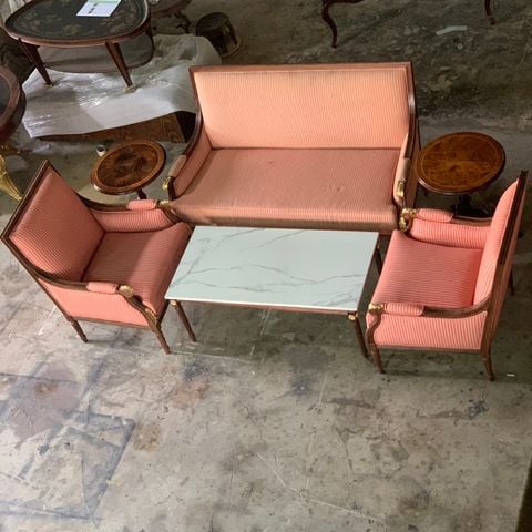 BỘ SOFA LOUIS XVI GỖ WALNUT ( GỖ ÓC CHÓ)