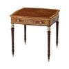 MAHOGANY AND BRASS ACCENT SIDE TABLE