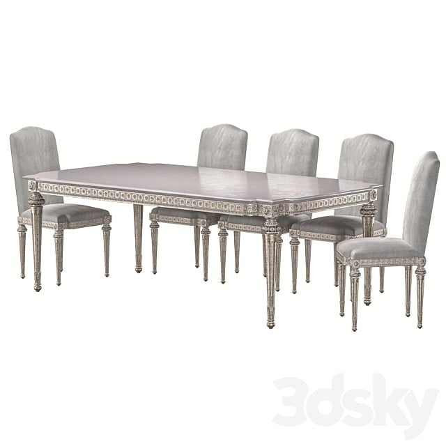 BỘ BÀN ĂN CỔ ĐIỂN LOUIS 16 PHONG CÁCH HOÀNG GIA Ý