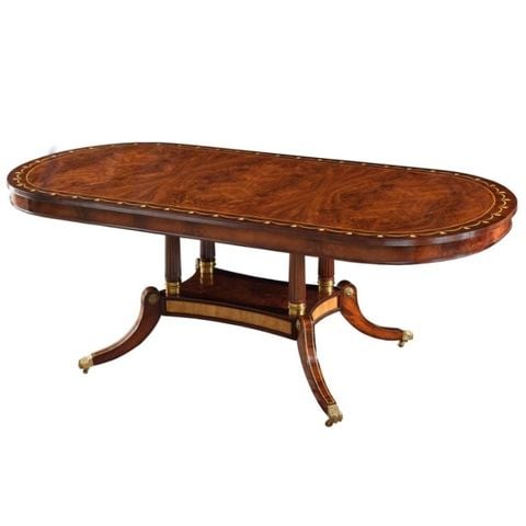 Bàn ăn cổ điển luxury họa tiết đúc đồng sang trọng