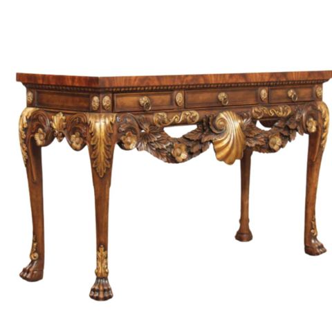 bàn console gỗ mạ vàng theo phong cách GEORGE III