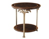 Bàn decor gỗ Mahogany họa tiết cây Cọ ( Side Table)