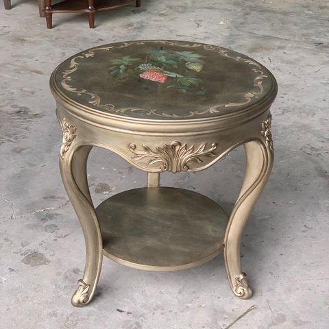 bàn trà louis xv vẽ hoa
