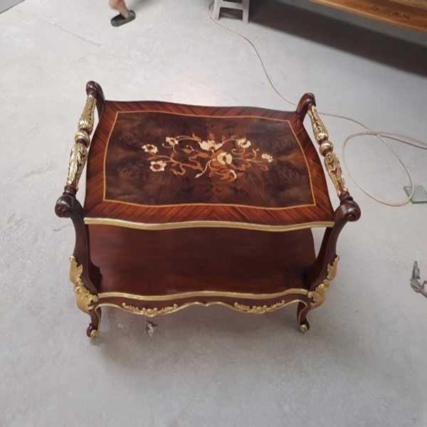 BÀN TRÀ Góc chữ nhật 2 tầng Phong cách cổ điển Châu Âu ( Side Table)