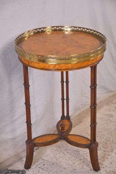 BÀN TRÀ NHỎ viền đồng thau mặt khảm gỗ 5000-069 ( Side table)