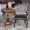 Bàn trang trí cổ điển họa tiết lá vàng ( Side Table)