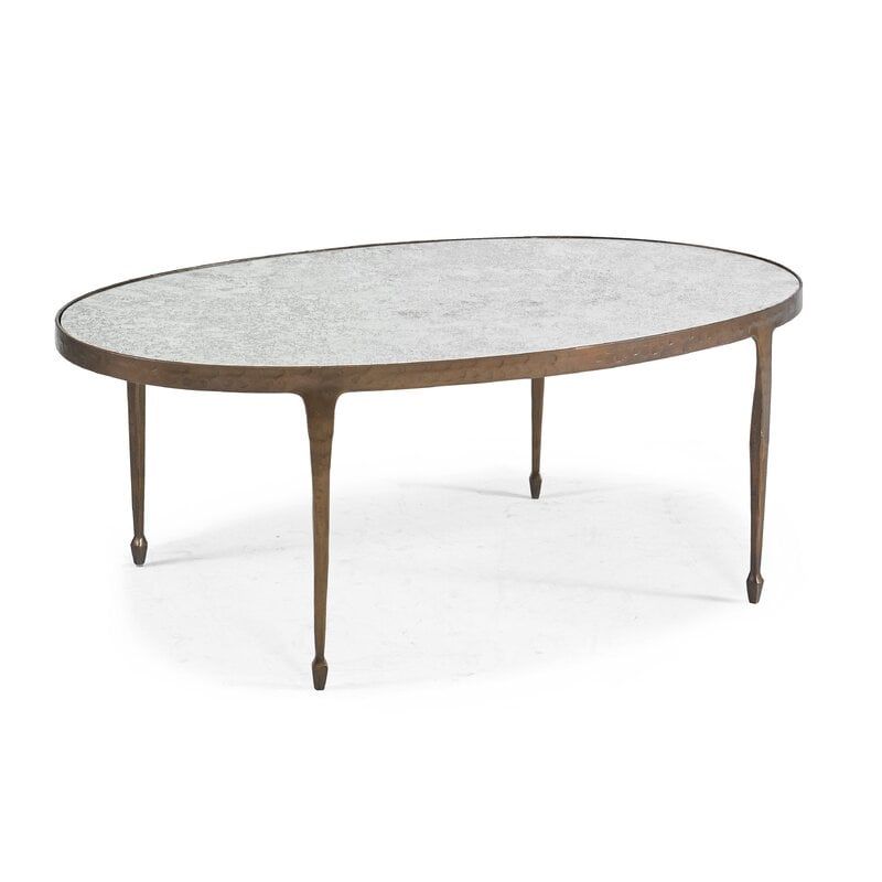 Bàn Trà oval mặt đá cẩm thạch