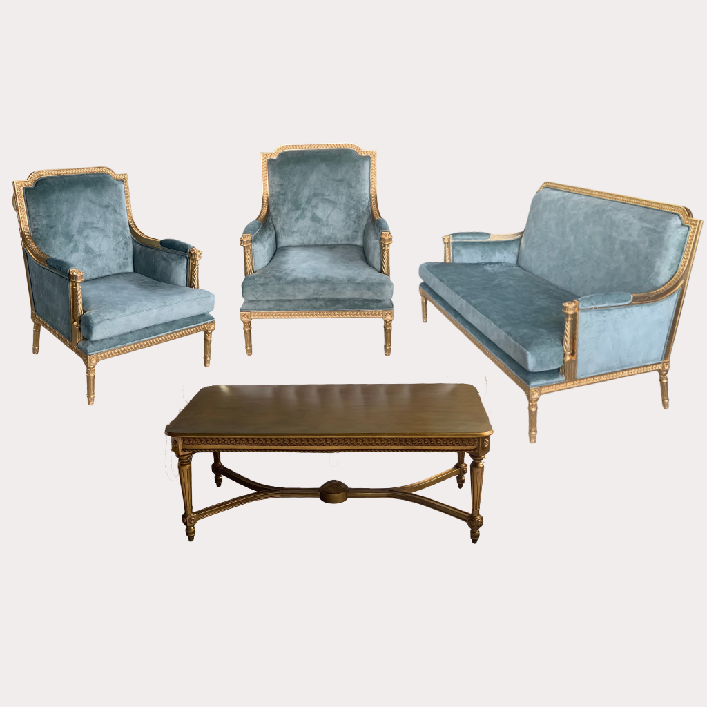 BỘ SOFA CỔ ĐIỂN dát vàng Louis XVI