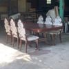 BỘ BÀN ĂN CỔ ĐIỂN LOUIS GỖ XÀ CỪ+ GHẾ CHIẾC LÁ