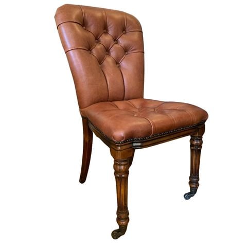 Ghế ăn cổ điển bọc da nút (4000-514)