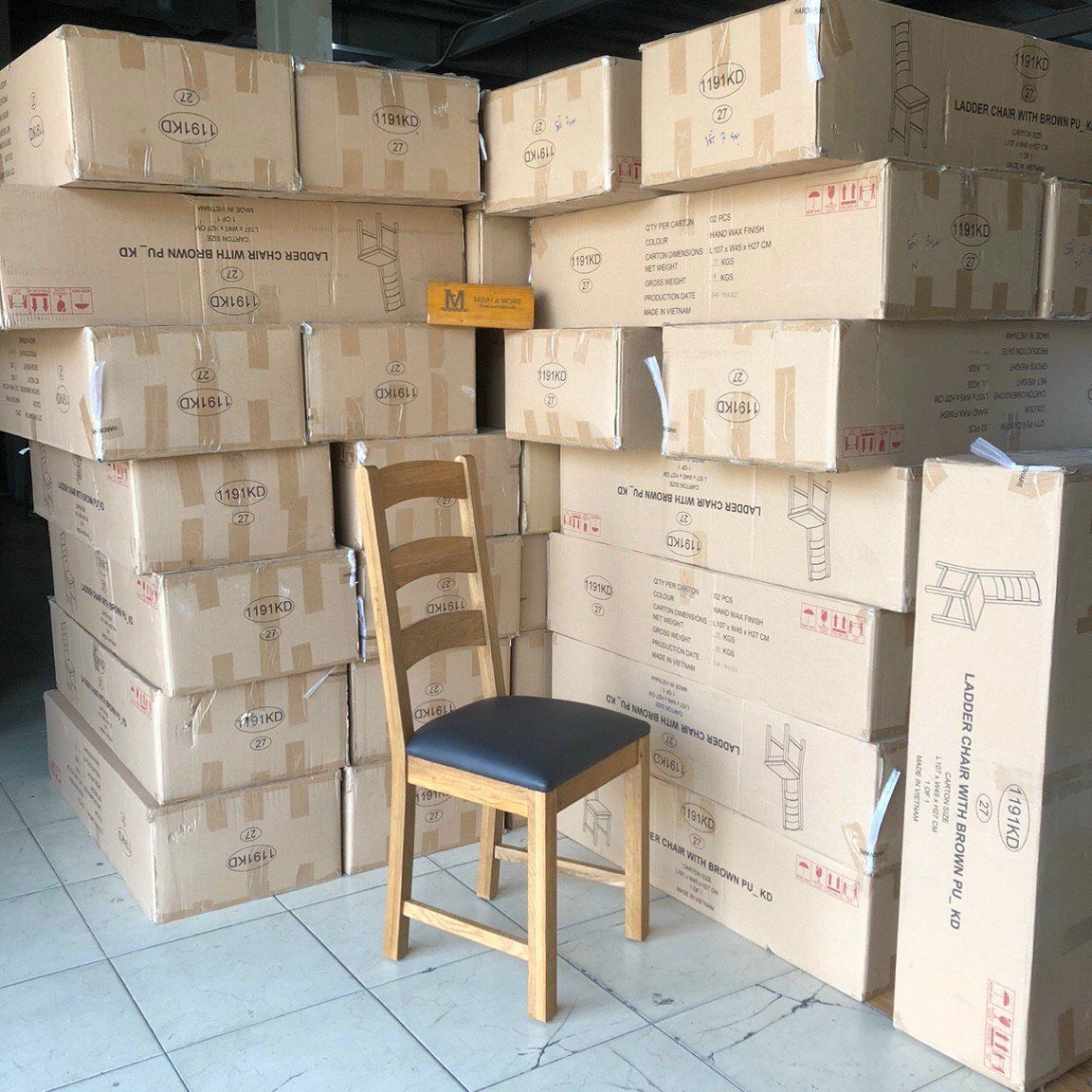 Ghế ăn lưng cao gỗ sồi