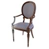 Ghế Louis XVI chân tròn-vuông (có tay vịn)