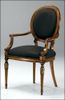 Ghế Louis XVI chân tròn-vuông (có tay vịn)