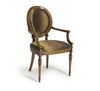 Ghế Louis XVI chân tròn-vuông (có tay vịn)