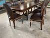 Bộ bàn ăn cổ điển gỗ MAHOGANY hoa văn MARQUETRY