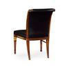 Empire Angel Wing Side Chair, Upholstered Antique Caviar Black Leather