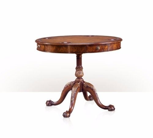5200-026 Table - Bàn A mahogany circular leather inset drum top games table