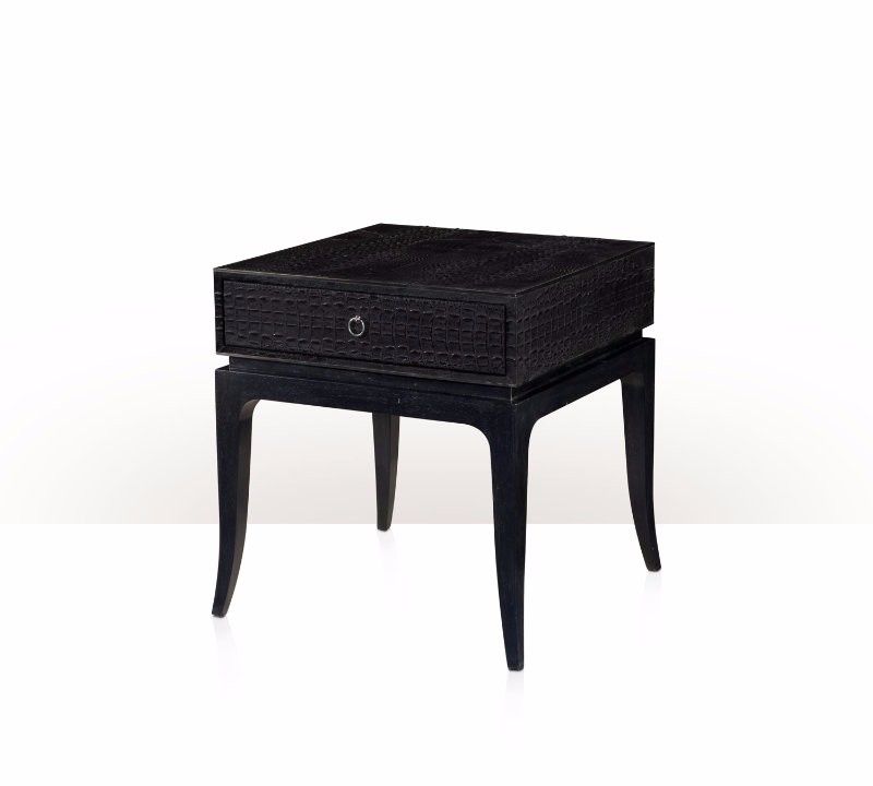 BÀN TRÀ NHỎ 2 TẦNG SƠN MÀU ĐEN  5034-010 (Side Table)