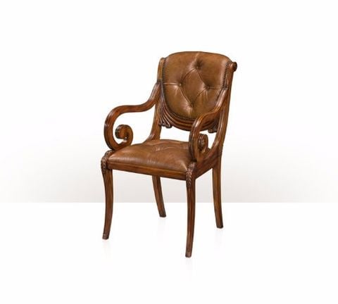 Ghế ăn cổ điển có tay Classic Empire Style Leather Armchair(4100-755)