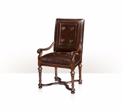 Ghế ăn cổ điển có tay Baroque Leather Armchair(4100-651)