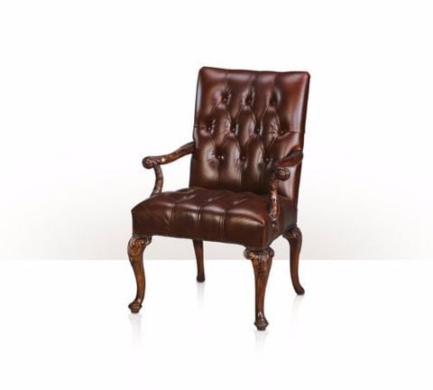 Ghế ăn cổ điển có tay Chesterfield Armchair – Mahogany Leather Edition(4100-623)