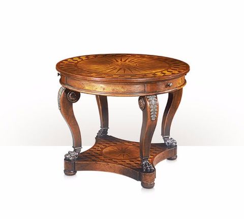 Bàn trà  A walnut and burl parquetry sunburst centre table 5005-016
