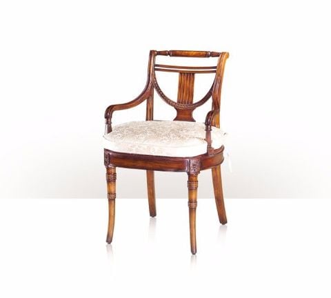 Ghế ăn cổ điển Classic Regency Style Armchair with Upholstered Seat  (4100-516)
