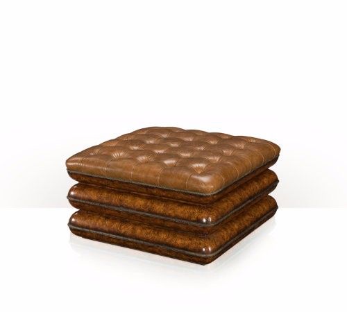 Ghế Vintage Tufted Leather Ottoman 4405-017