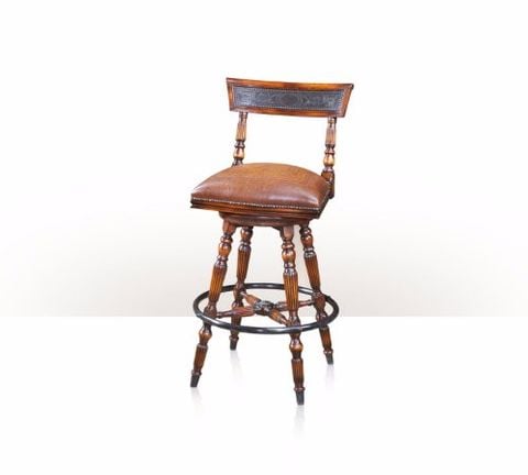 Ghế quầy bar Vintage Swivel Bar Stool with Leather Seat(4200-035)