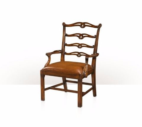 Ghế ăn cổ điển có tay Chippendale Ladder Back Armchair(4100-404 )