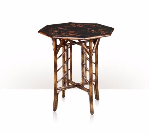 5008-002 Table - Bàn A Chinoiserie bamboo and painted black lacquer lamp table