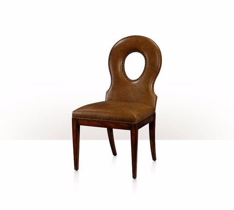 Ghế ăn Brown Faux Leather Cutout Dining Chair