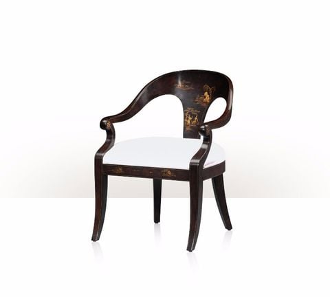 Ghế ăn cổ điển  có tay Asian-Inspired Lacquered Klismos Chair(4102-117)