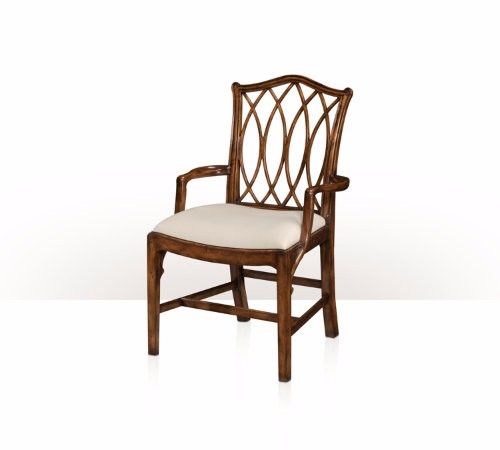 Ghế ăn cổ điển có tay Chippendale Lattice Back Armchair (4100-756)