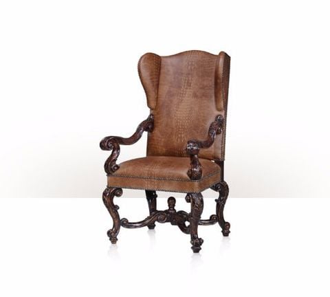 Ghế ăn cổ điển  có tay Baroque Leather Wingback Armchair(4100-710)
