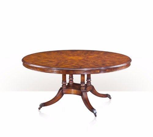 BÀN ĂN CỔ ĐIỂN TRÒN MẶT KHẢM GỖ WALNUT BURL (5405-038 )