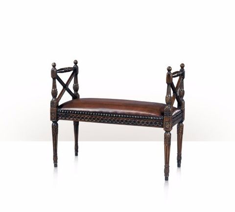 Ghế đôn Classic Wooden Bench with Armrests 4400-033