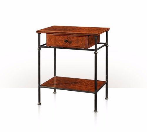 Bàn Rustic Wood and Iron Side Table 5021-216